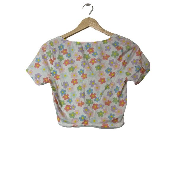 Pacsun PacCares Majave Hardware Crop Top Womens M Cutout Pony Bead Floral - Picture 2 of 6